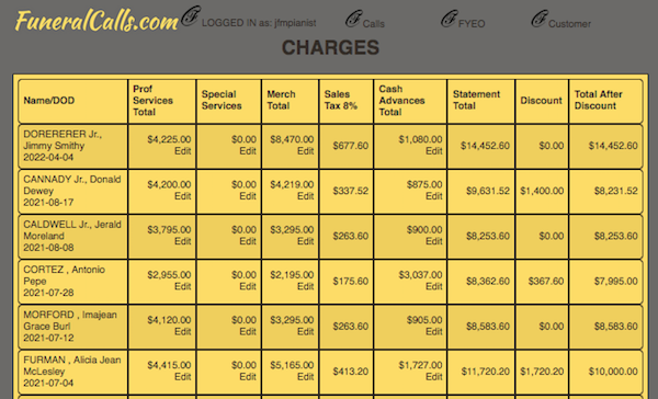 Charges Screenshot